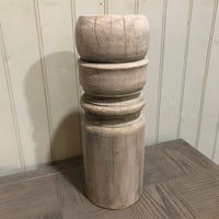Reclaimed Wood Turned Pillar Candle Holder - 40cm - CLEARANCE | Annie Mo's