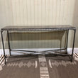 French Brown Marble and Antiqued Gunmetal Console Table 140cm - CLEARANCE