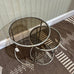 Nesting Tables with Tinted Glass and Stainless Steel Bases - CLEARANCE