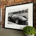 Framed Monochrome Vintage Racing Car 74cm | Annie Mo's