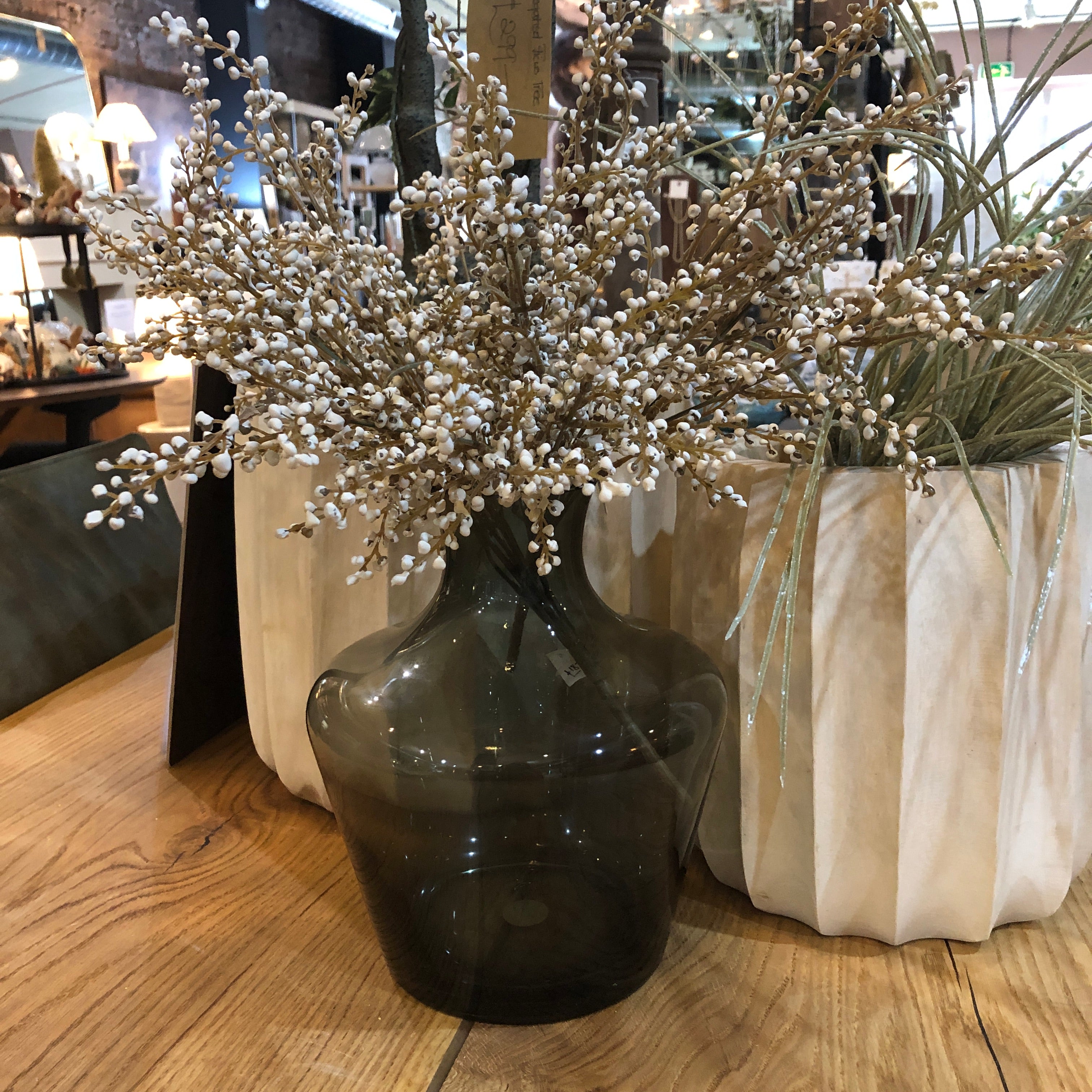 Grey Tonal Glass Vase 25cm