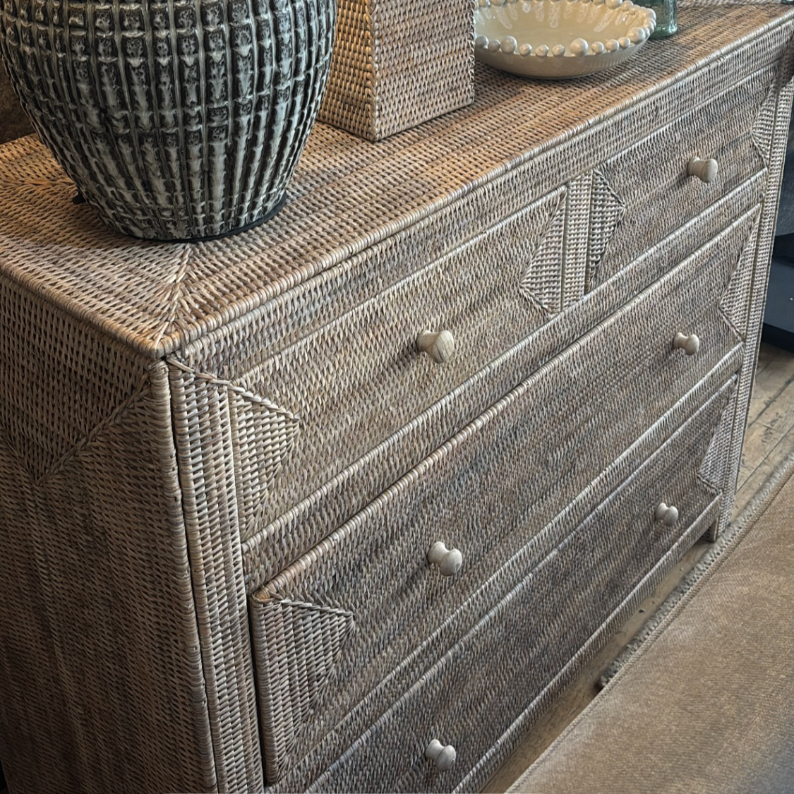Rattan Chest of Drawers 105cm
