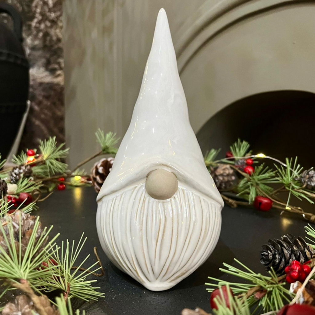 Glazed Ceramic Gonk Ornament with Textured Detail - Size Choice