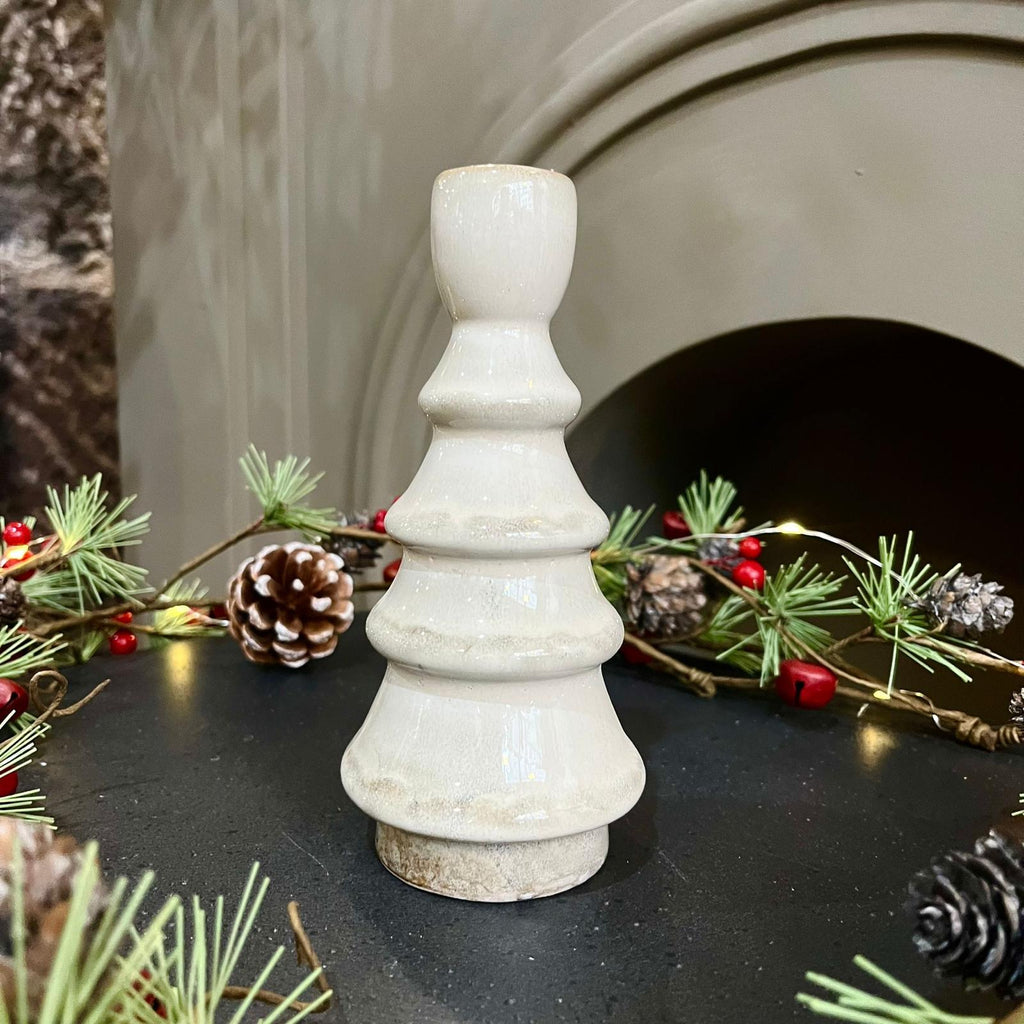 Glazed Ceramic Candle Holder 16cm | Annie Mo's