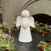 White Glazed Ceramic Angel Ornament 13cm | Annie Mo's