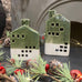 Green Ceramic House Decoration with LED - Size Choice