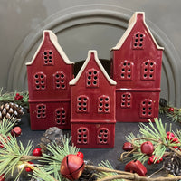 Red Ceramic LED Townhouse - Size Choice