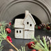 Beige Mottle Ceramic House Decoration with LED 12cm