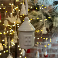 White Ceramic Hanging House Decoration 7.2cm Style Five