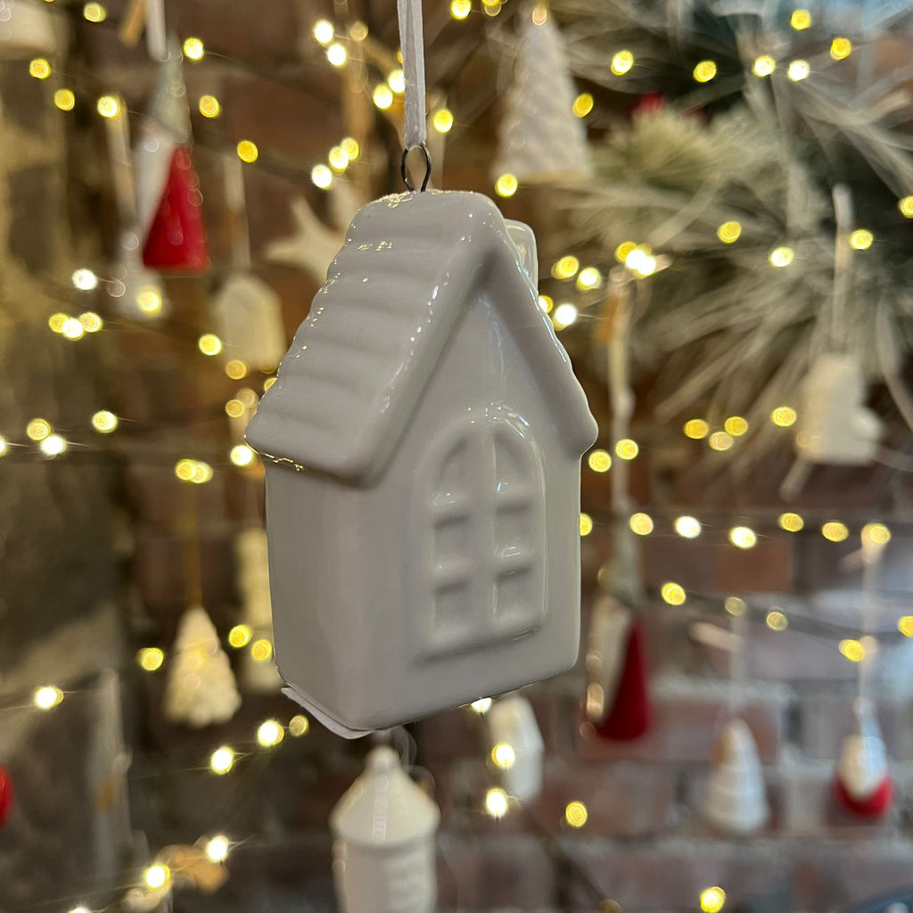 White Ceramic Hanging House Decoration 7.2cm Style Three