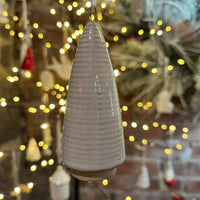 Glazed Ceramic Hanging Tree Decoration with Textured Detail 6cm