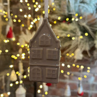 Hanging Grey Ceramic House 6cm