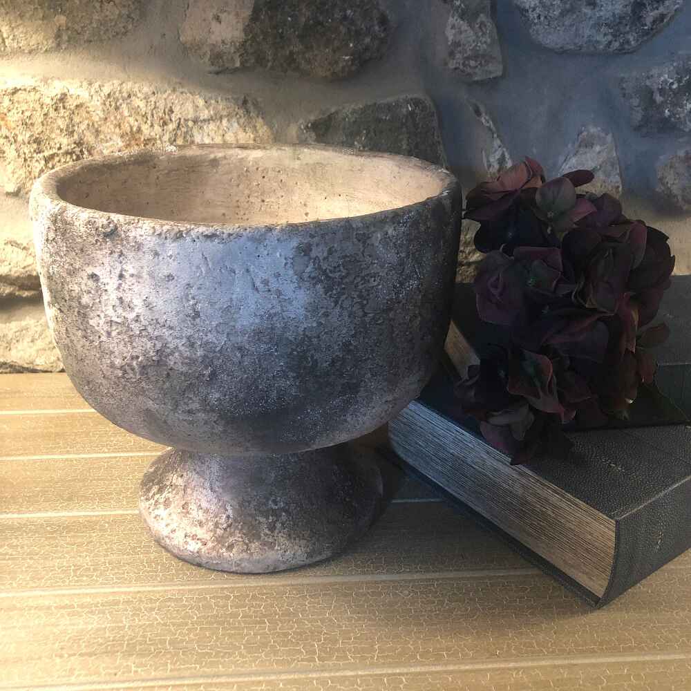 Small Distressed Footed Planter