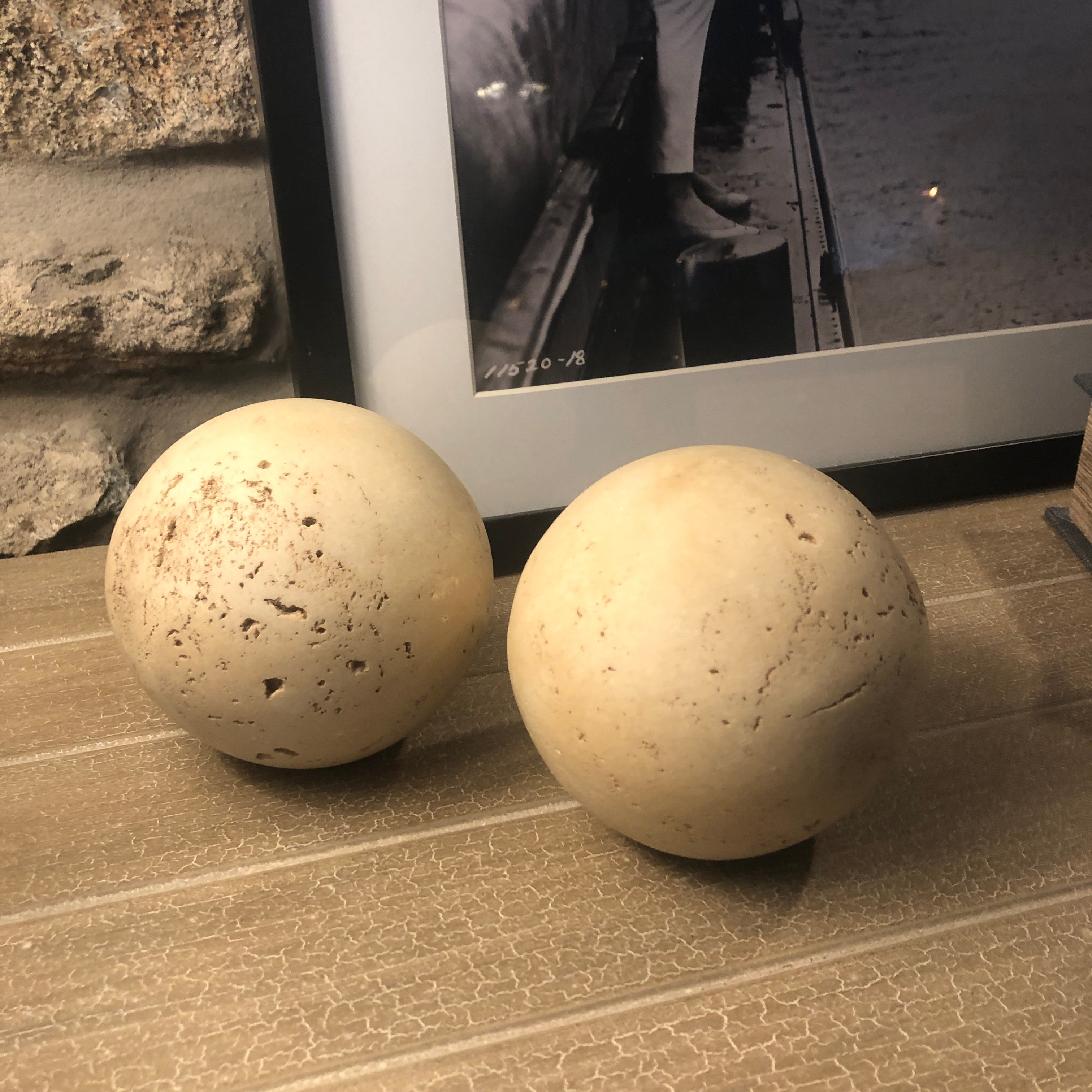 Faux Travertine Ball 95cm | Annie Mo's