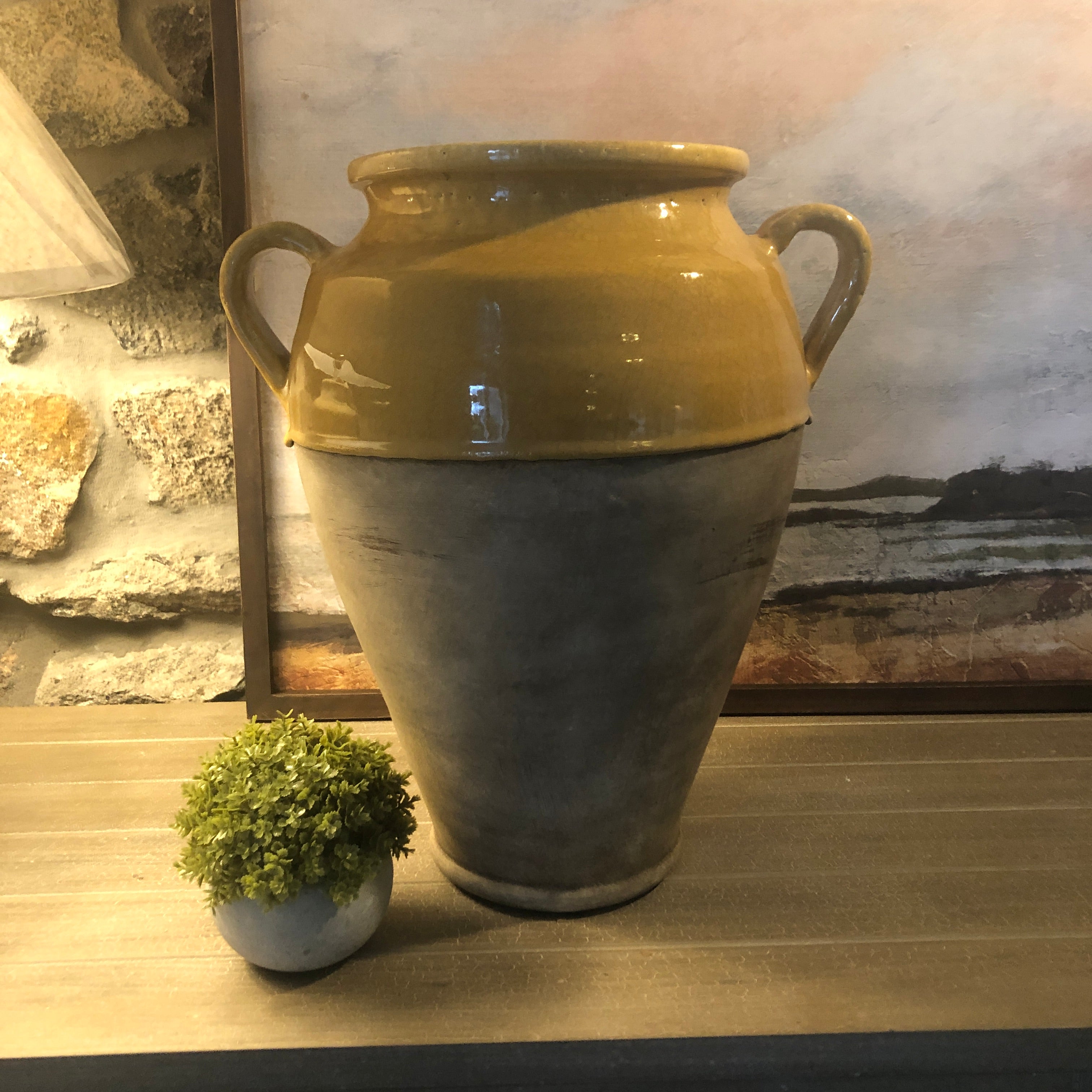 Large Ochre Amphora Vase 40cm