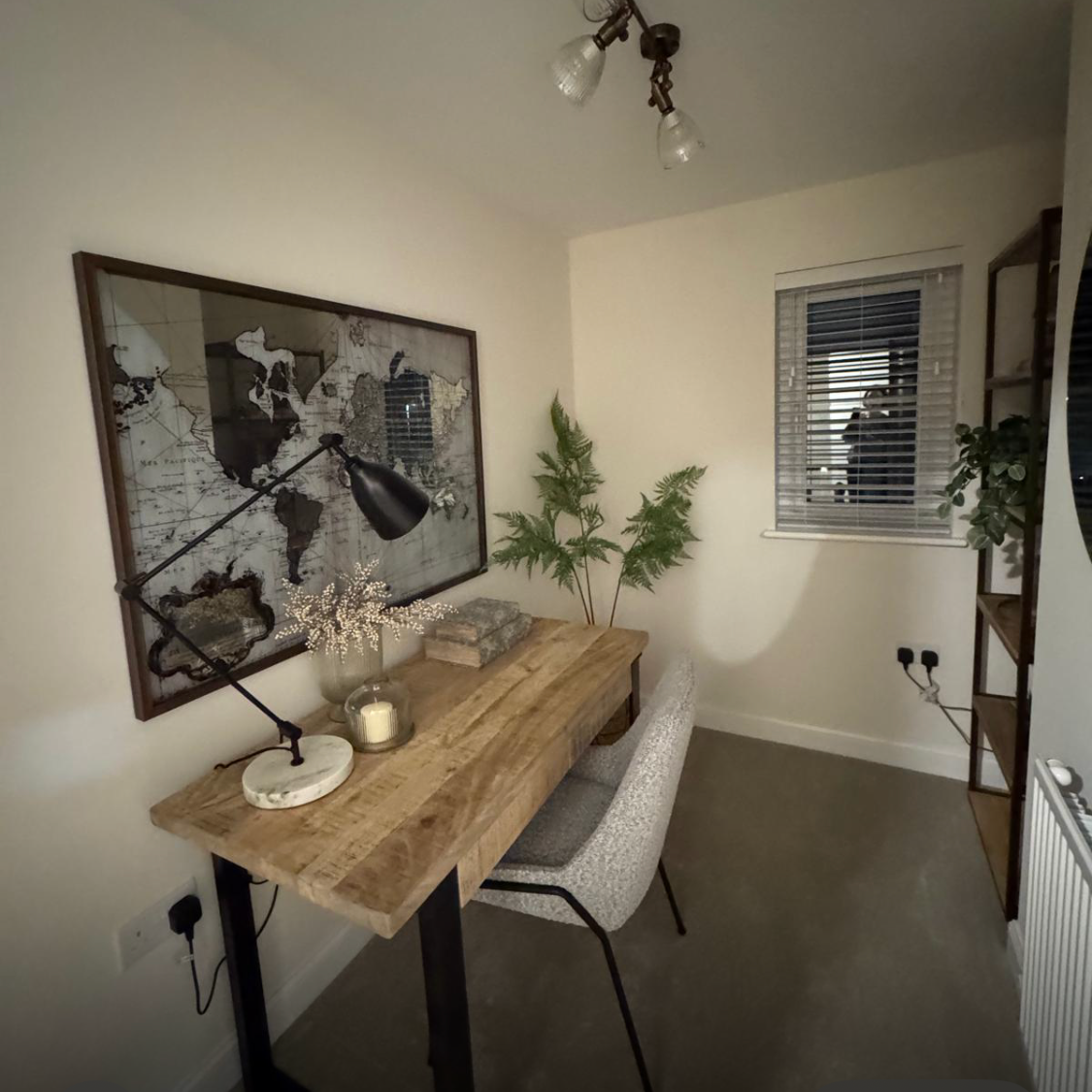 Mirrored Vintaged Metal Frame Map 117cm