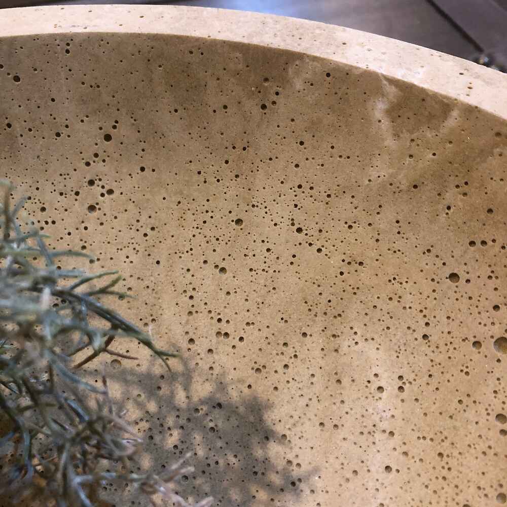 Travertine Effect Footed Bowl -4
