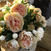 Light Pink Faux Peony Stem with Flower and Bud 55cm