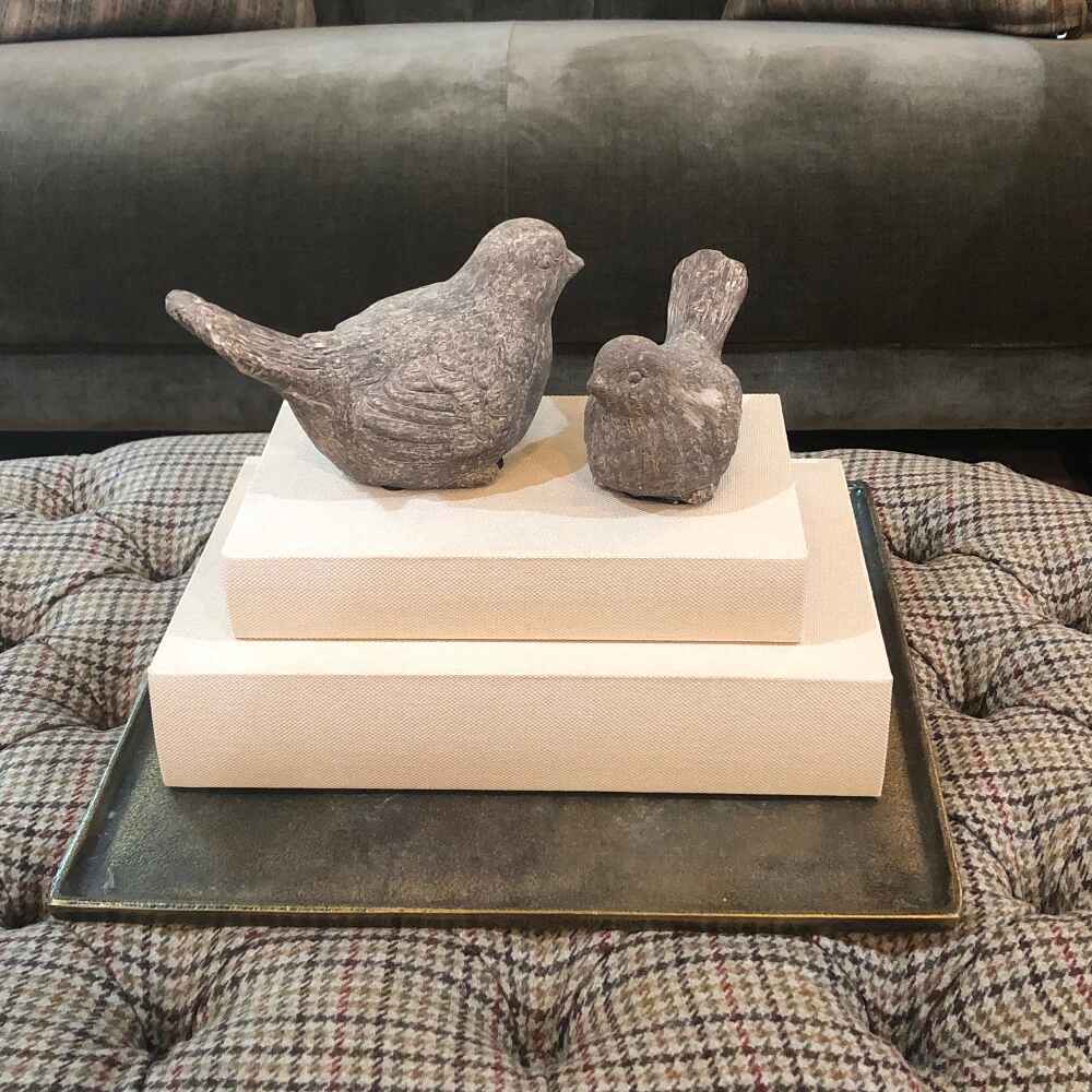 Cream Set of Two Book Boxes 33cm