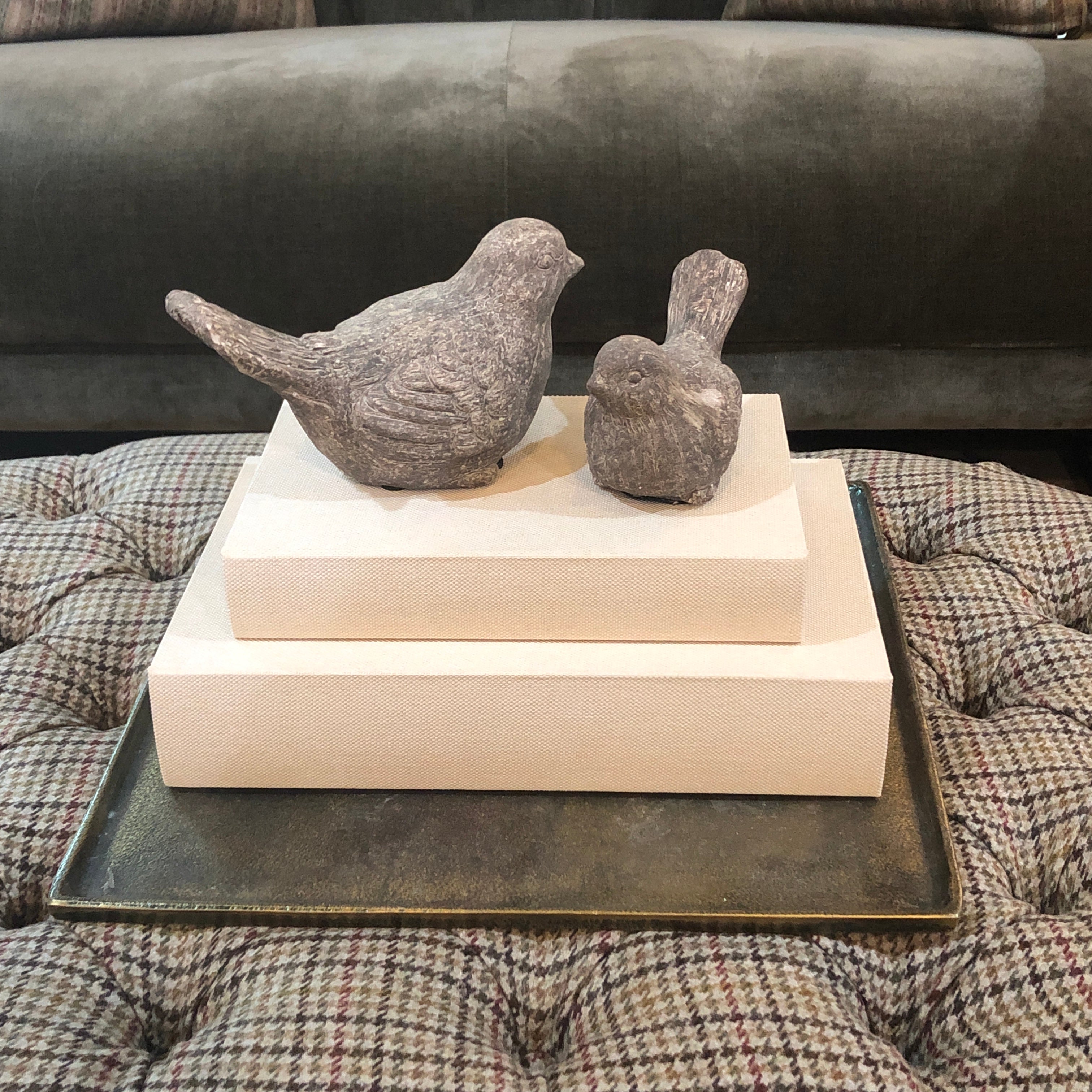 Cream Set of Two Book Boxes 33cm