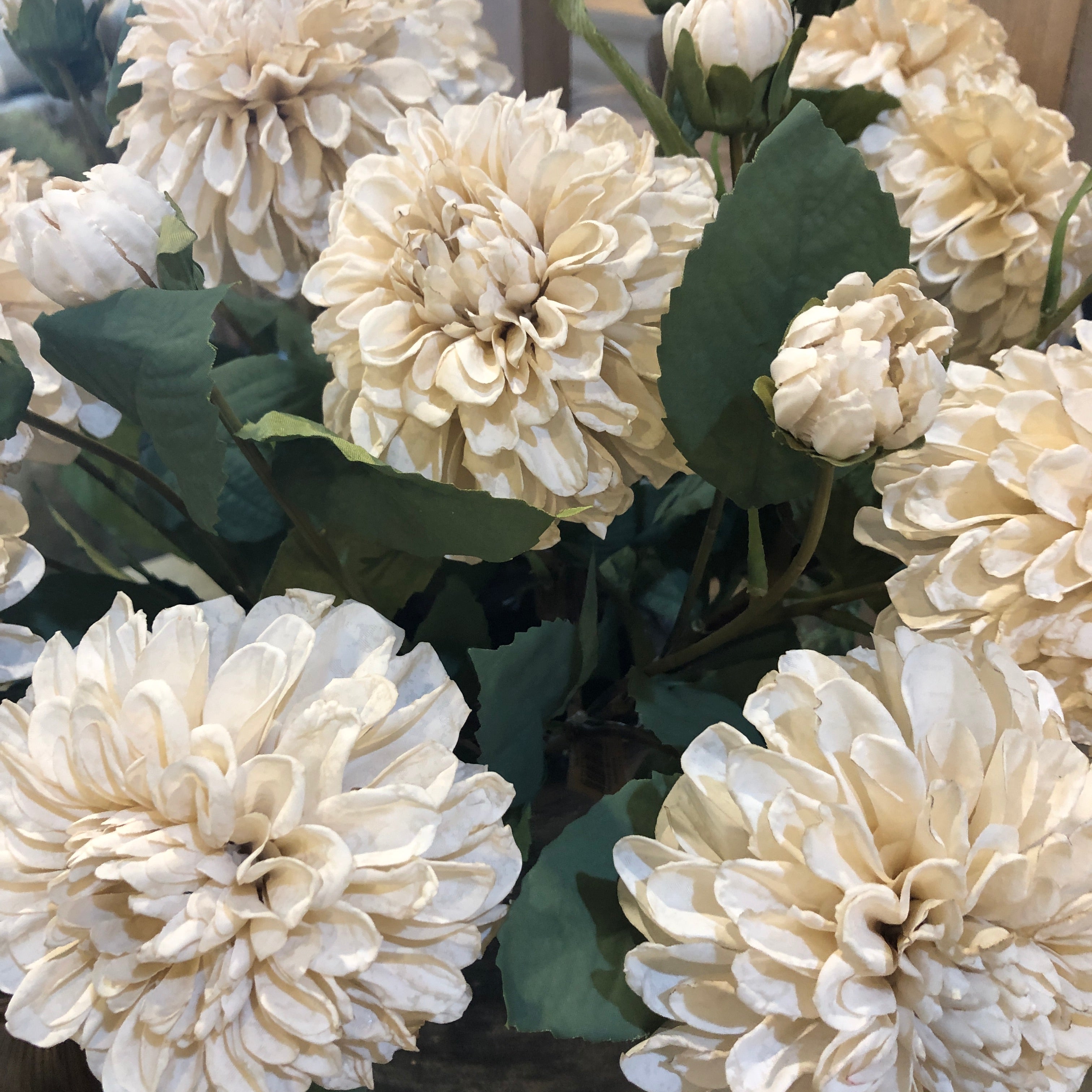 Dahlia Beige Faux Stem 62cm