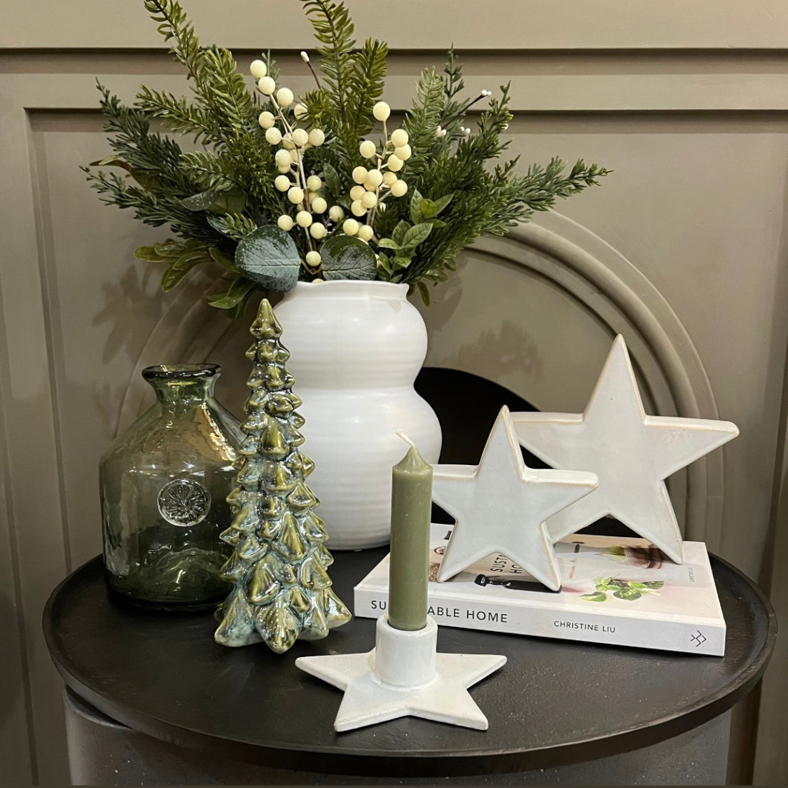 Star Porcelain Dinner Candle Holder 12cm