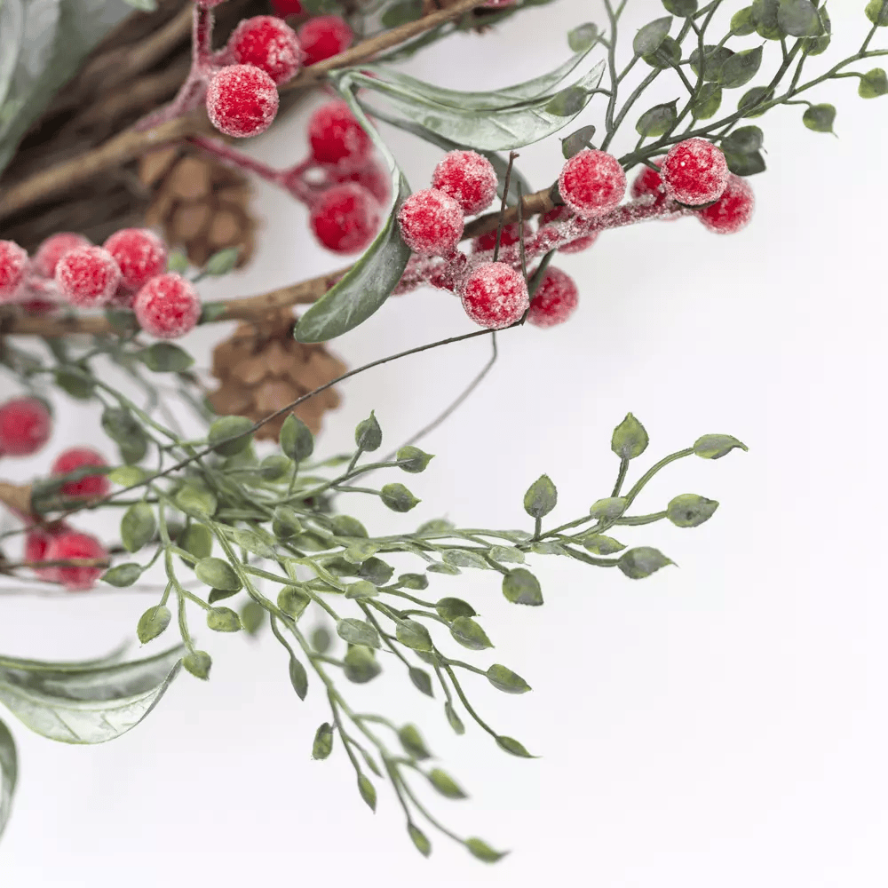 Iced Red Berry Wreath 50cm | Annie Mo's-C