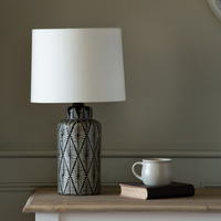 Indochine Noir Lamp with Ivory Shade 53cm | Annie Mo's