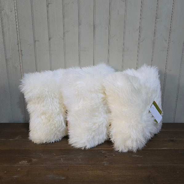 Ivory Sheepskin Cushion 1