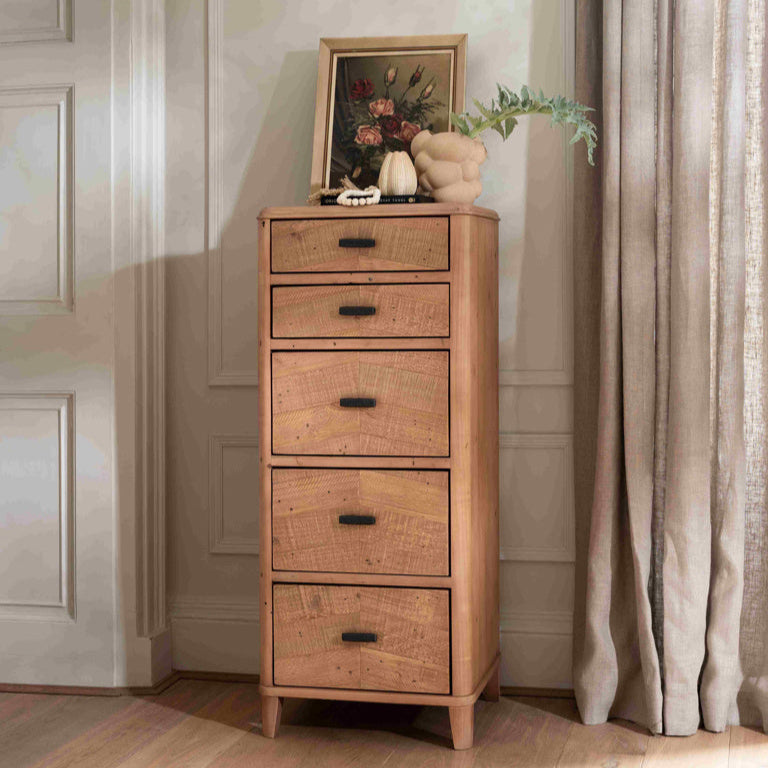 Jude Wooden Tall Drawer Chest of Drawers 50cm Wide | Annie Mo's
