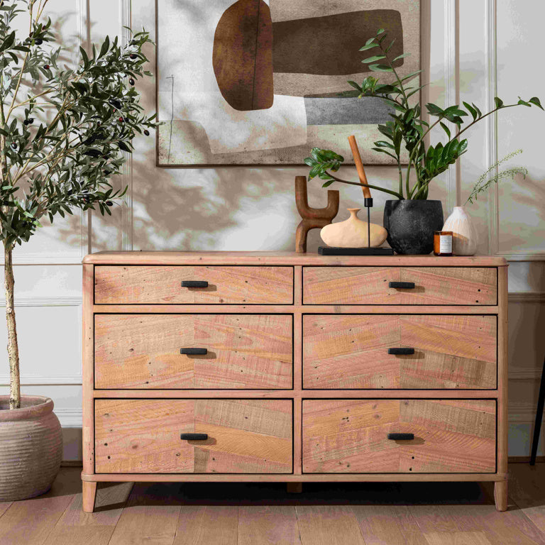 Jude Wooden Wide Chest of Drawers 135cm Wide | Annie Mo's