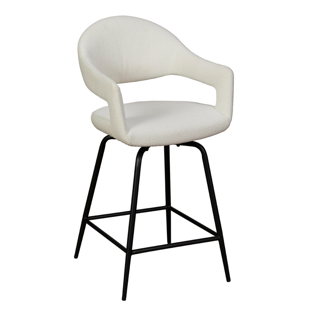 Jasmine White Boucle Counter Height Bar Stool | Annie Mo's