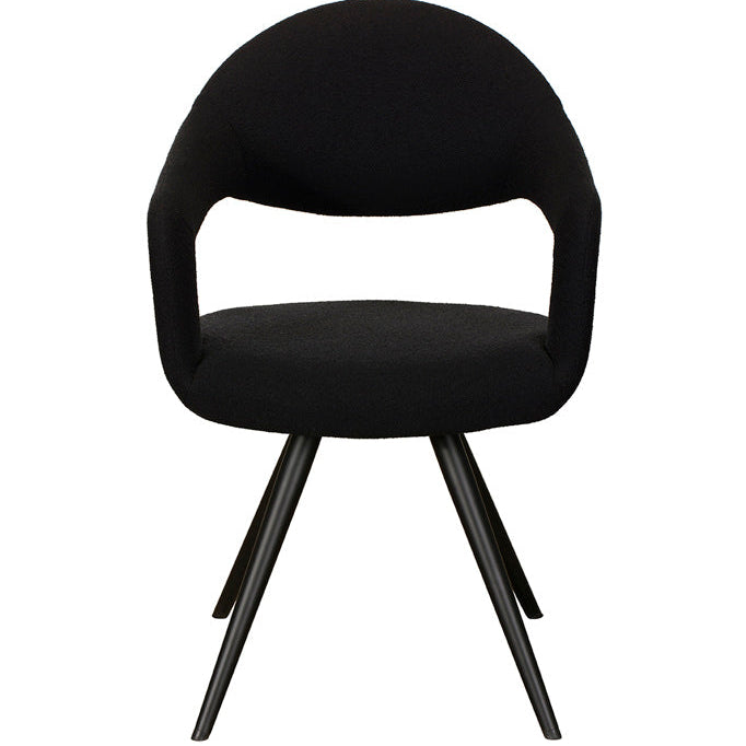 Jasmine  Carver Dining Chair - Black Boucle