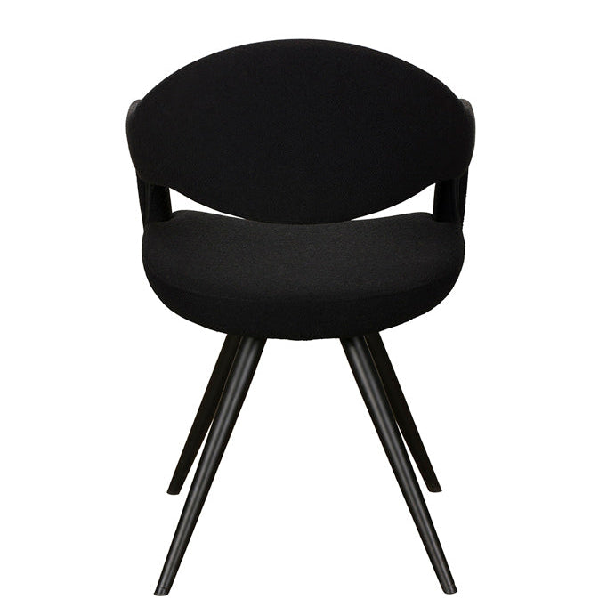 Jasmine  Carver Dining Chair - Black Boucle