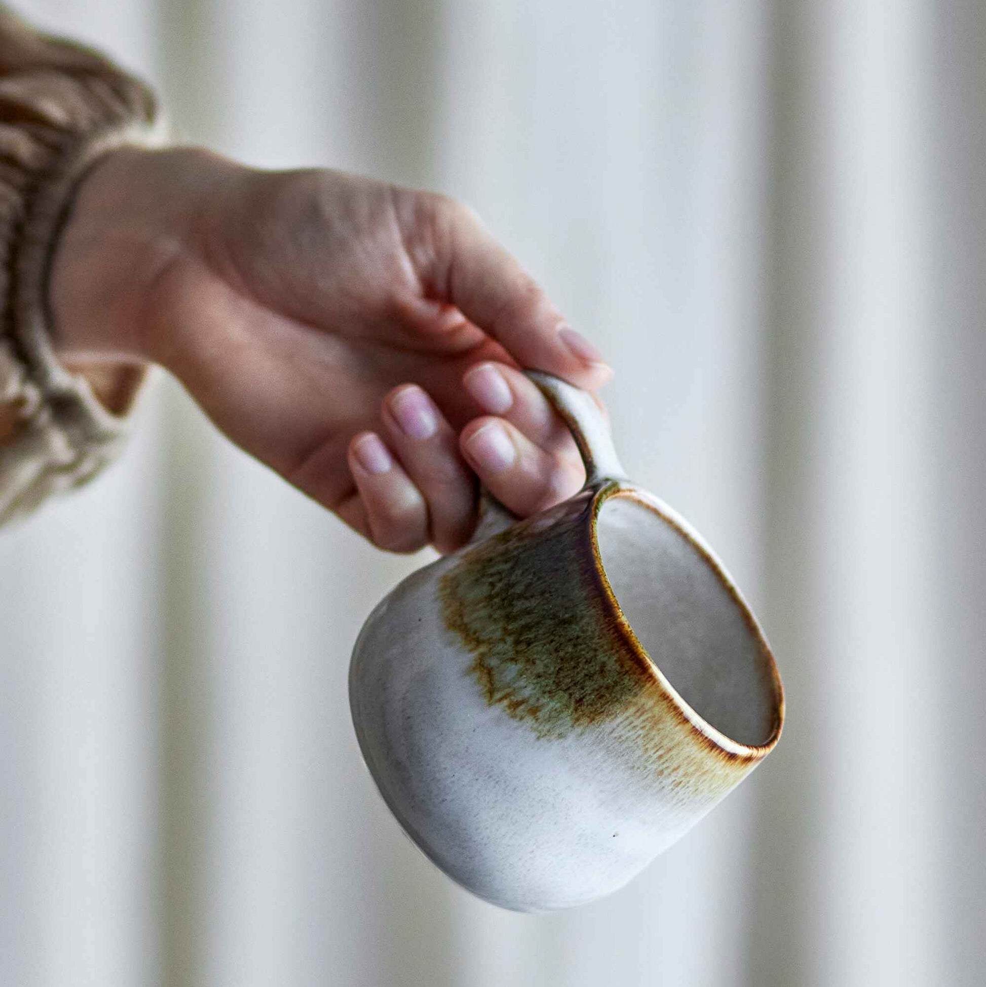 Jules Cup, Green, Stoneware | Annie Mo's-B