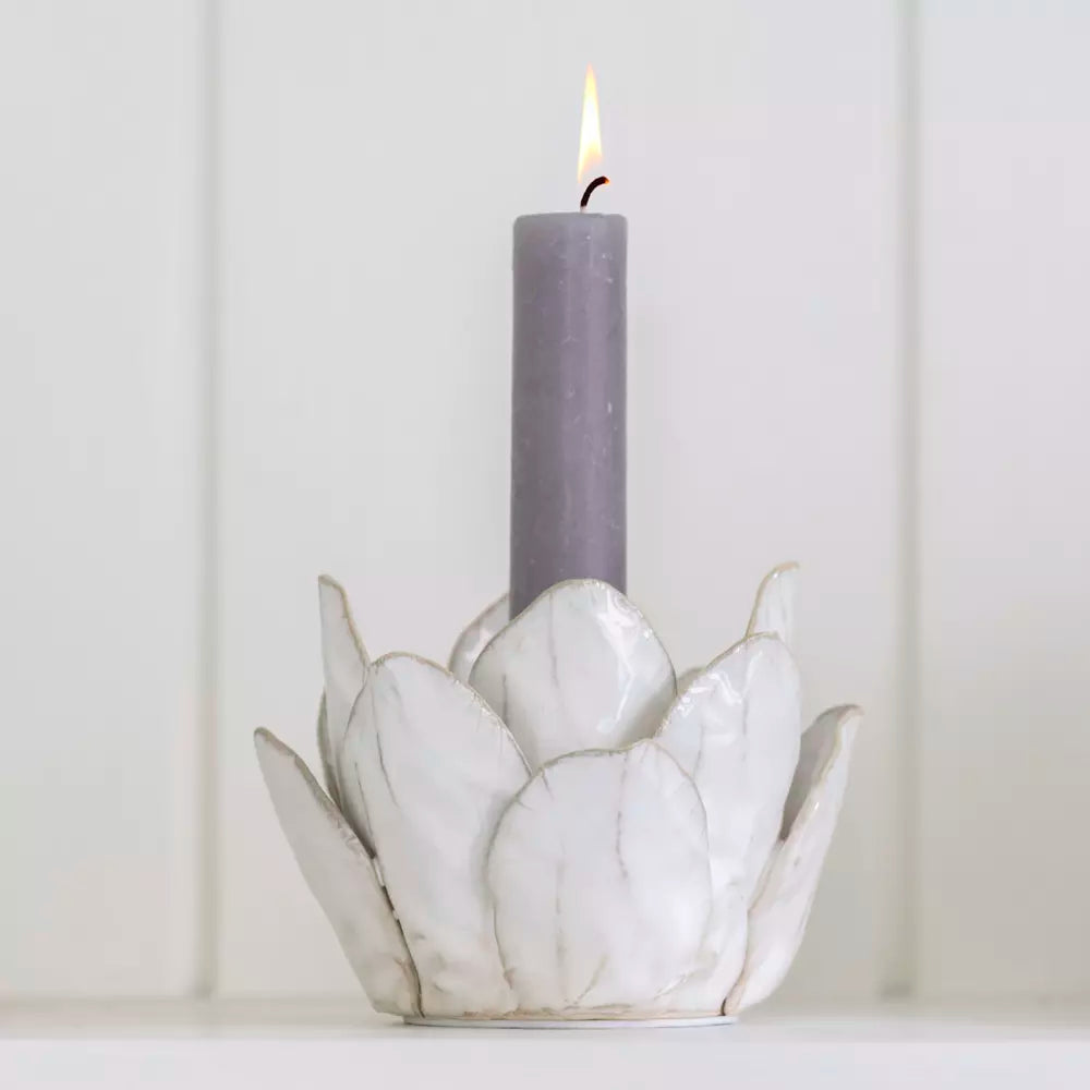 Candle Holder Petals White Small | Annie Mo's