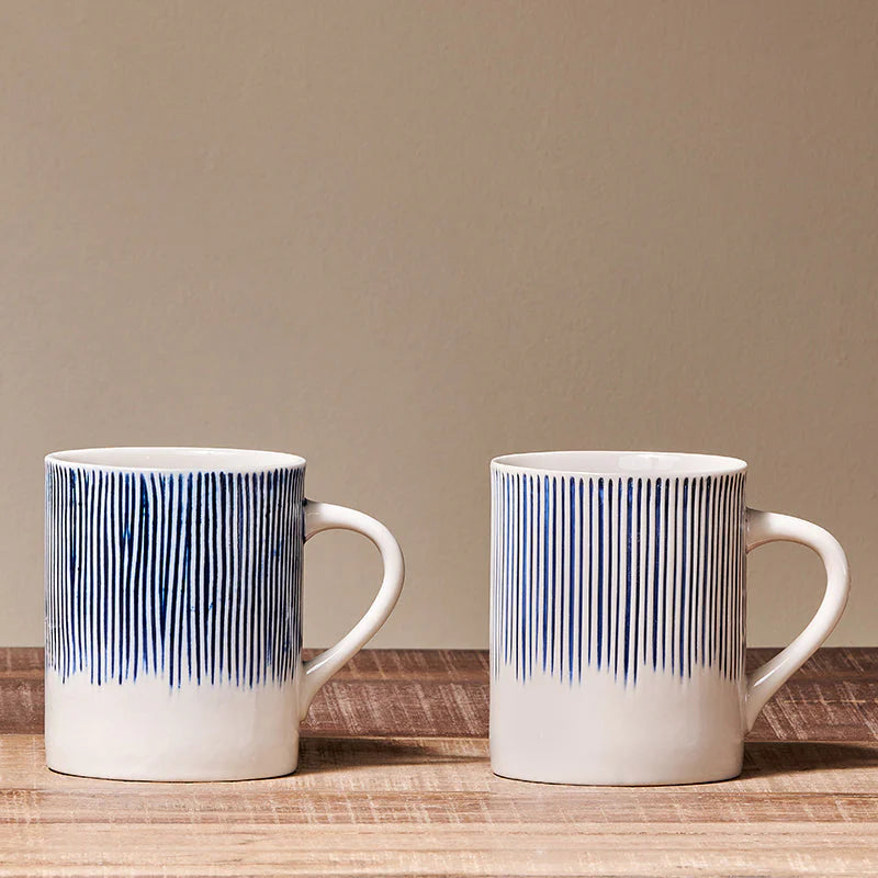 Caruma Ceramic Mug - Blue - Large (Set of 2) | Annie Mo's