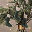 Karru Cotton Velvet Mini Stocking - Forest Green - (Set of 3) 13cm 