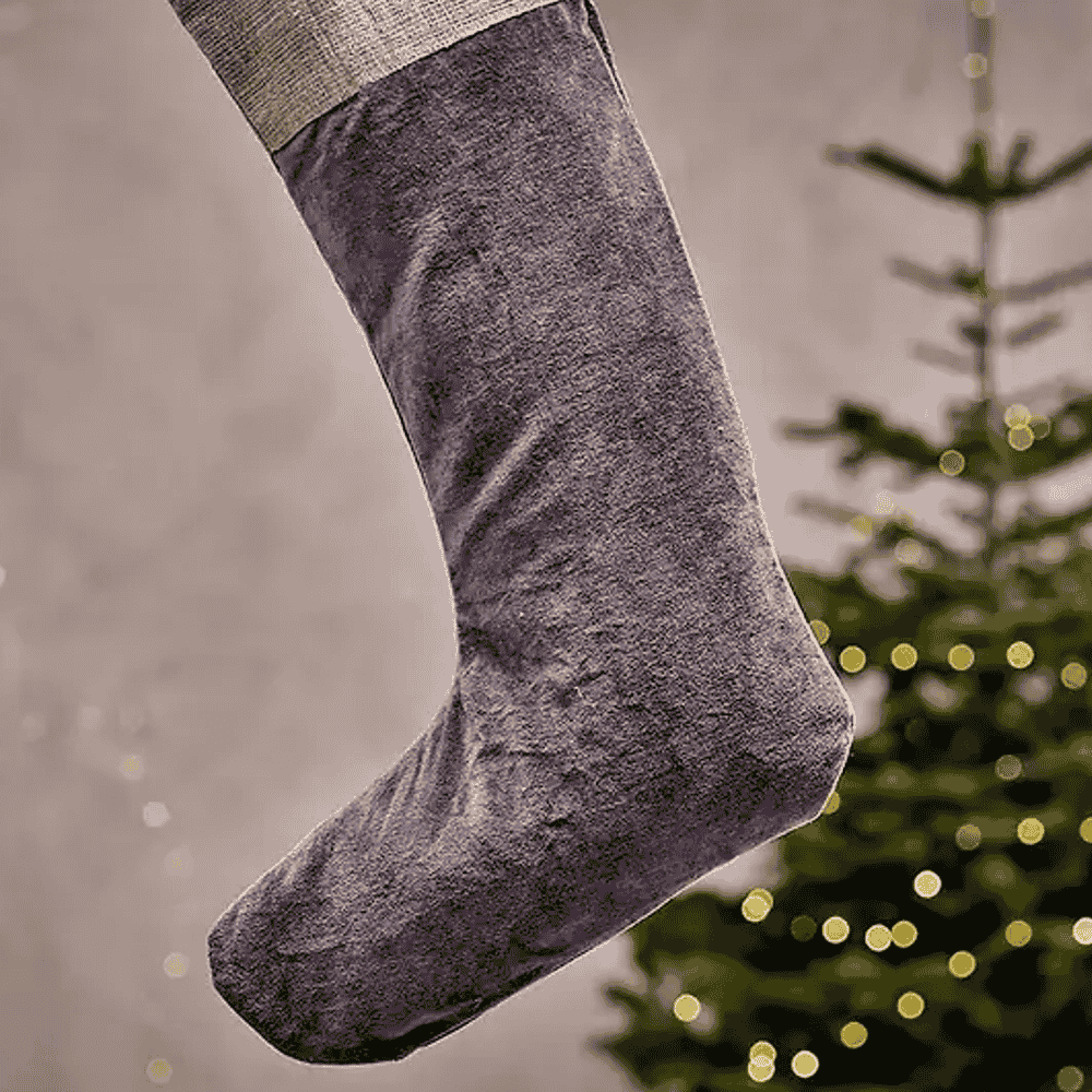 Karru Cotton Velvet Stocking - Charcoal-B