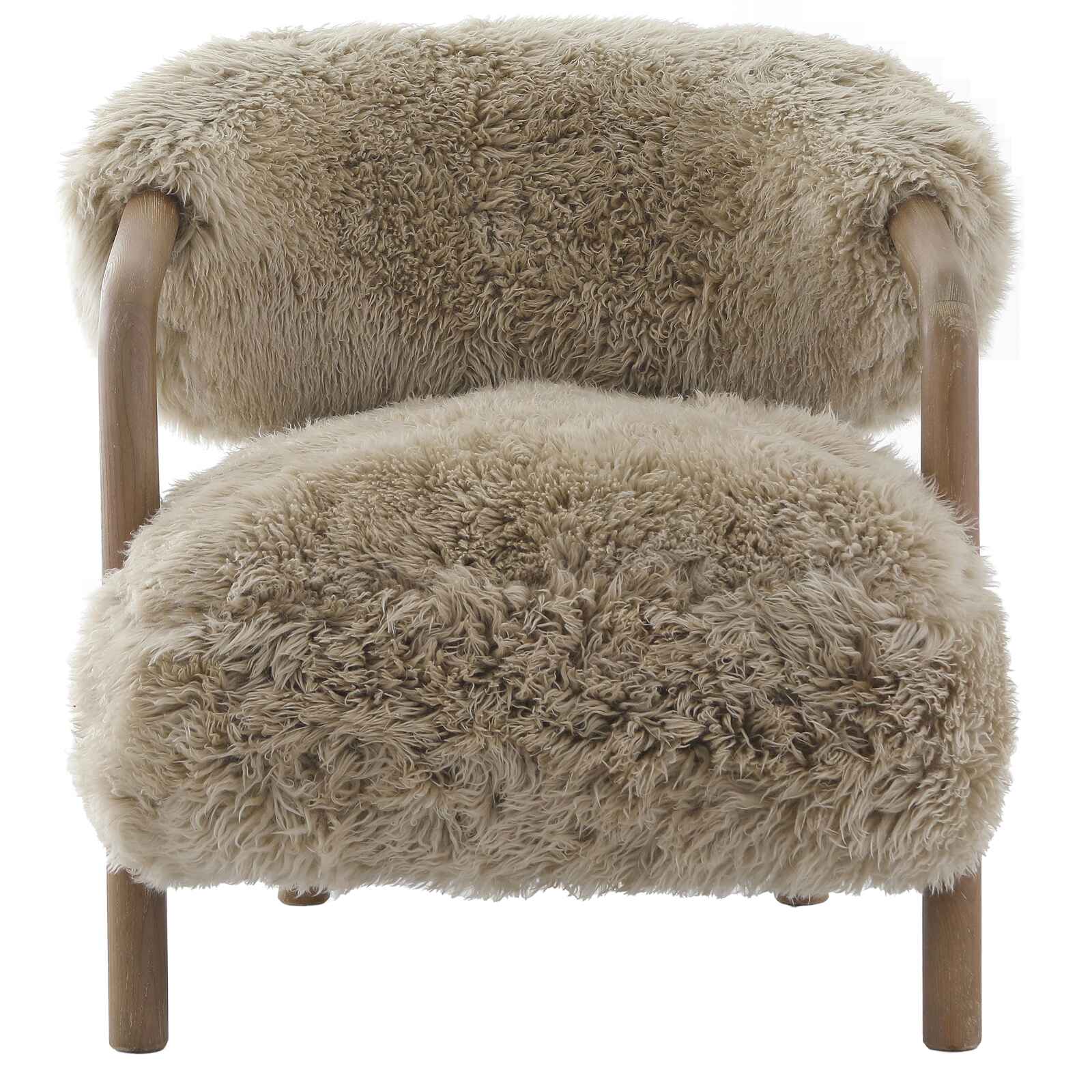 Keiichi Cotswold Lion Accent Chair in Real Sheepskin-B