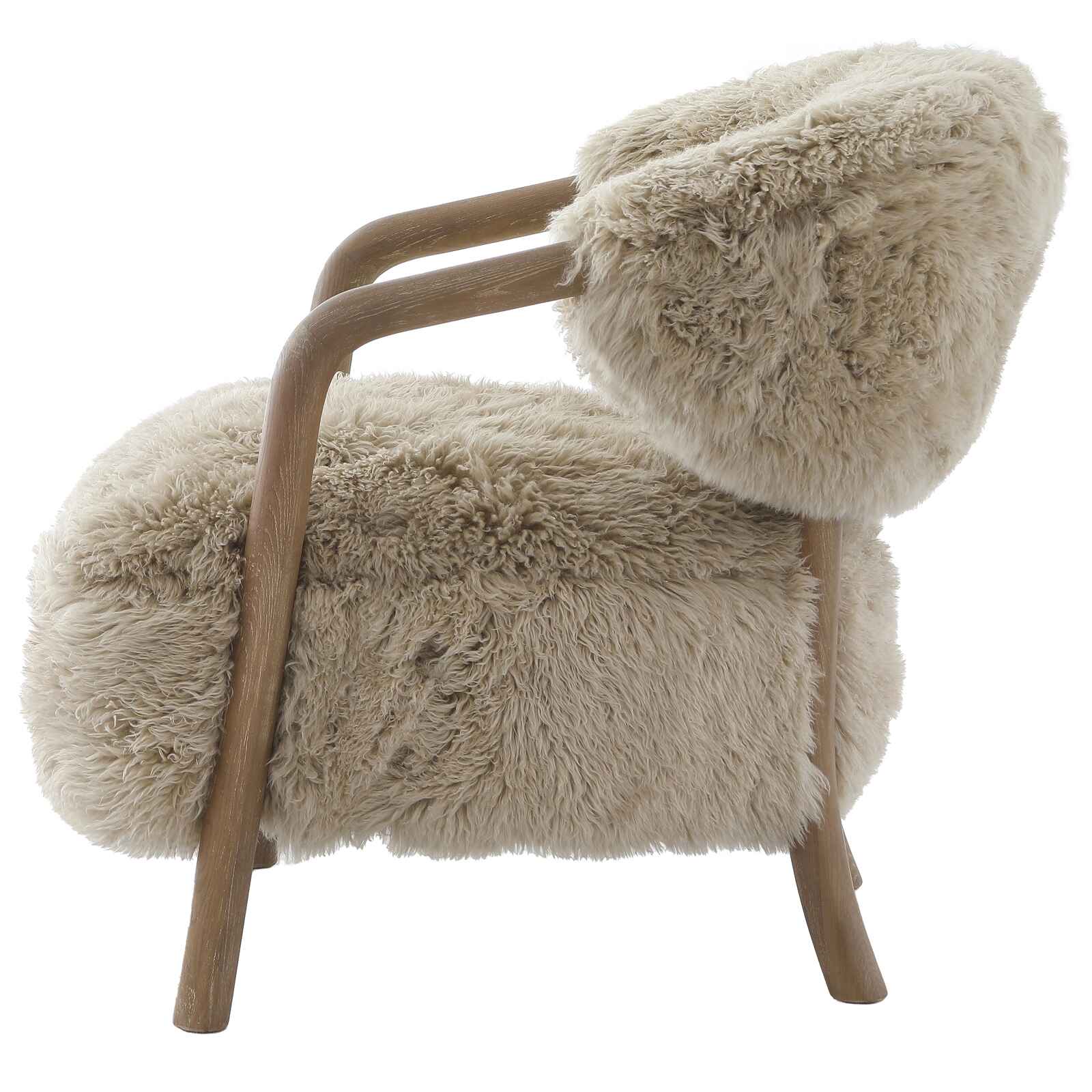 Keiichi Cotswold Lion Accent Chair in Real Sheepskin-C