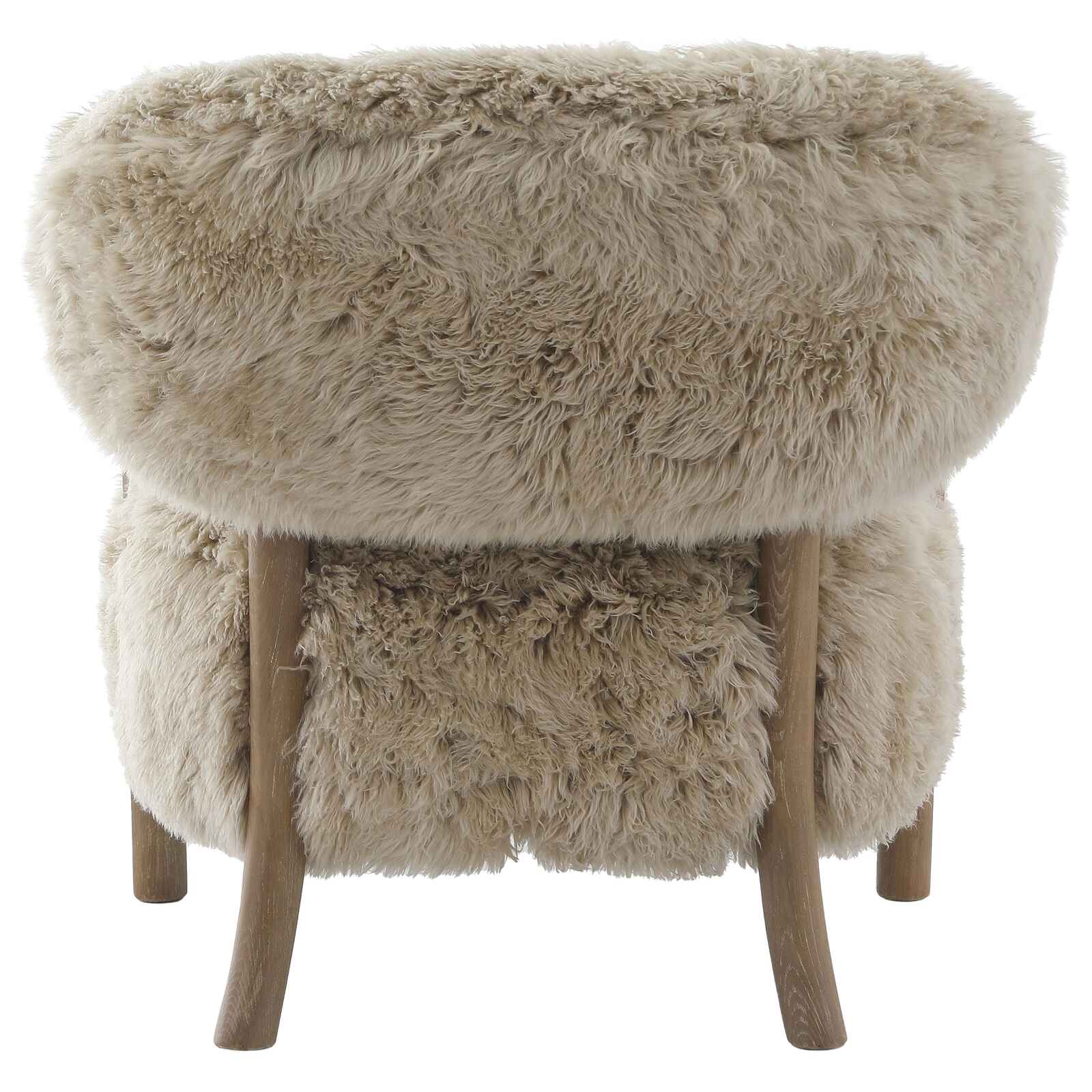 Keiichi Cotswold Lion Accent Chair in Real Sheepskin-E
