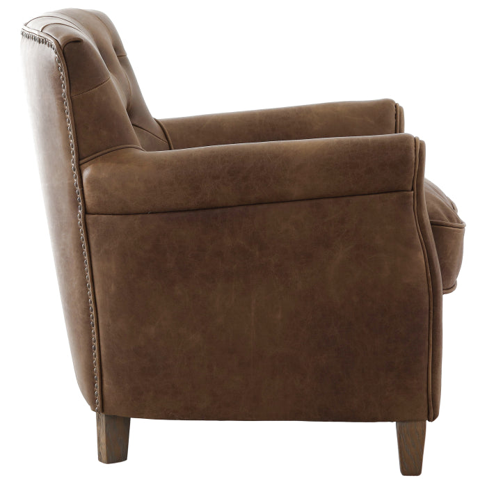 Keiichi Oxford Club Chair in Chocolate Leather-D