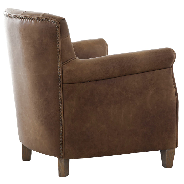 Keiichi Oxford Club Chair in Chocolate Leather-E