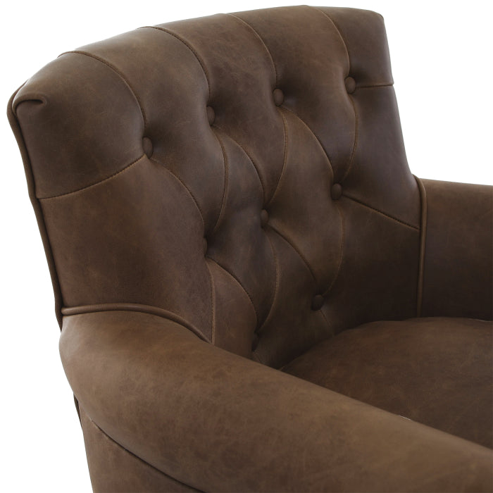 Keiichi Oxford Club Chair in Chocolate Leather-G