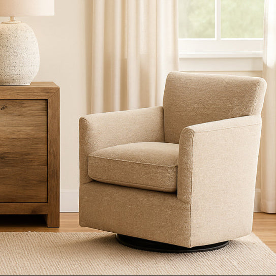 Keiichi Paxford Swivel Chair in Camel