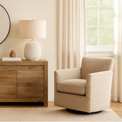Keiichi Paxford Swivel Chair in Camel--F