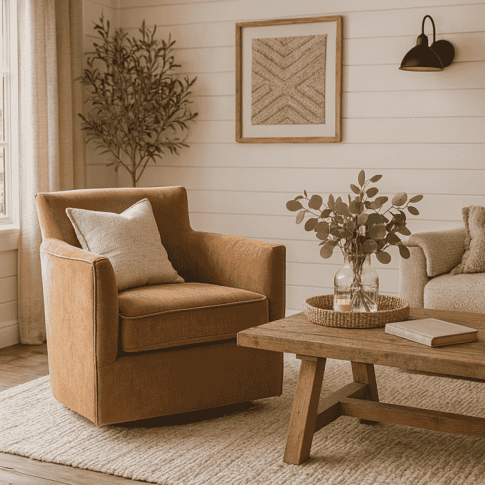 Keiichi Paxford Swivel Chair in Sienna-B