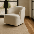 Keiichi Stow Swivel Chair in Off-white