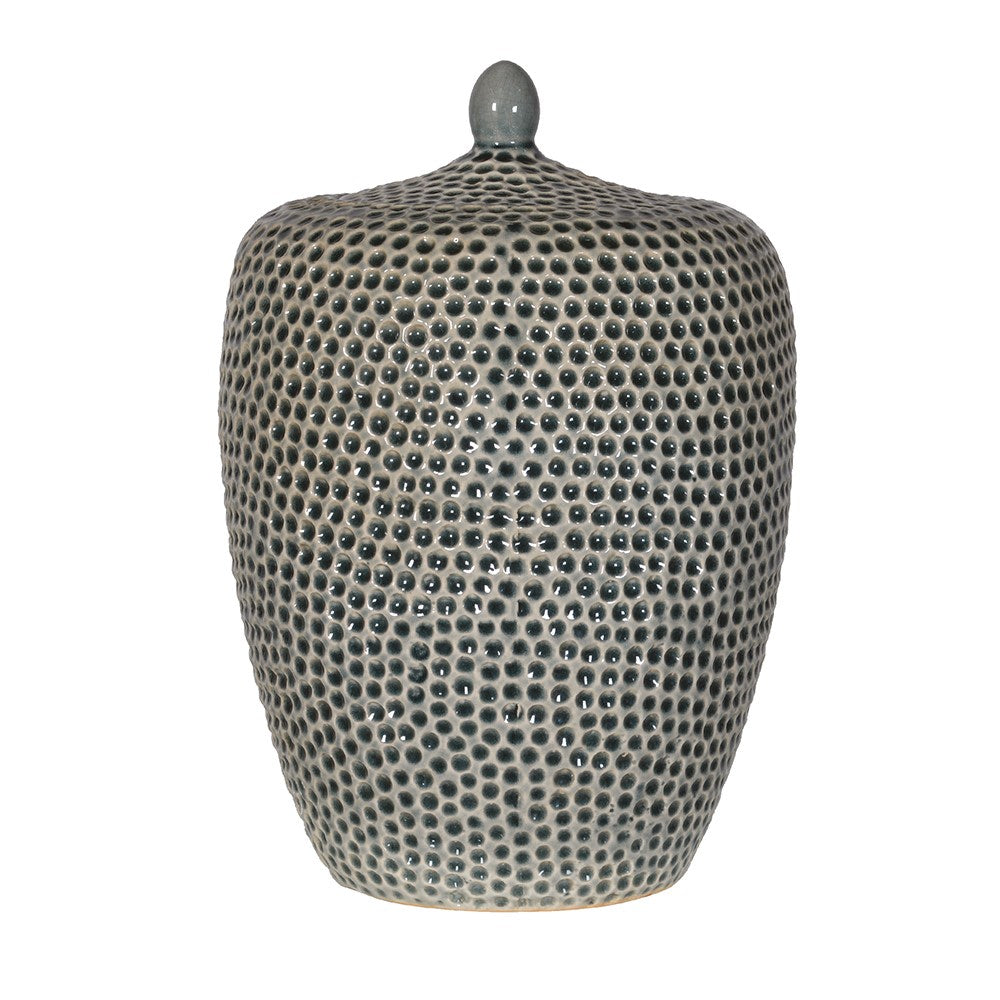 Khaki Dimple Lidded Jar